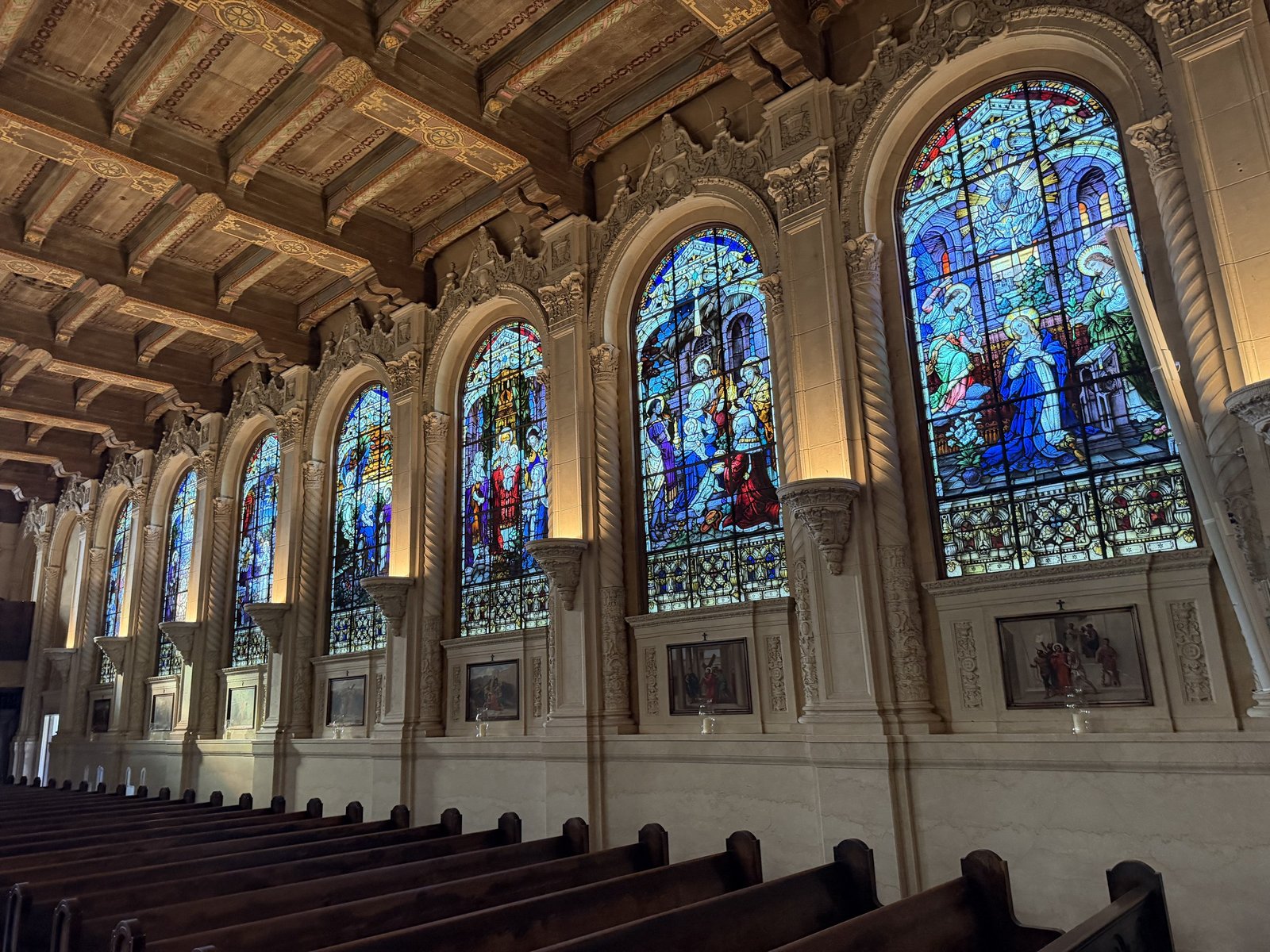 Stained glass restoration at Saint Vincent Church in San Rafael